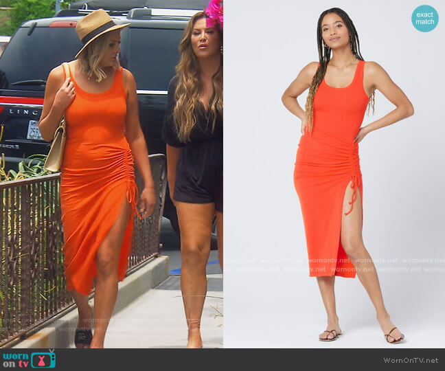 Sandpiper Ribbed Midi Dress by L Space worn by Gina Kirschenheiter on The Real Housewives of Orange County
