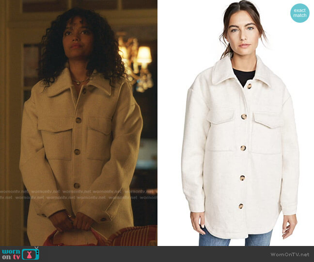 Drew Wool Blend Jacket by Line & Dot worn by Zoya Lott (Whitney Peak) on Gossip Girl