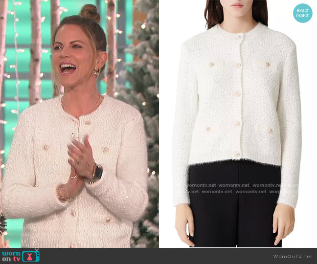 Morning Lurex Sequined Cardigan Maje worn by Natalie Morales  on The Talk