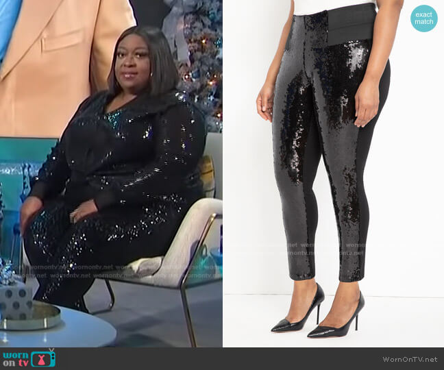 Miracle Flawless Legging with Sequin Front by Eloquii worn by Loni Love  on E! News