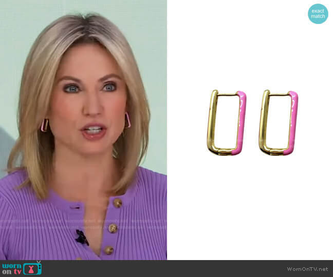 Nod to Neon Hoops by Accessory Concierge worn by Amy Robach  on Good Morning America