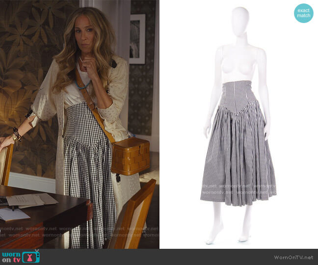 Vintage Floral Dress by Flora Kung worn by Carrie Bradshaw (Sarah Jessica Parker) on And Just Like That