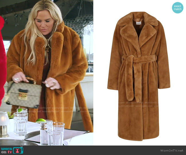 Faux-Fur Belted Coat by P.A.R.O.S.H. worn by Heather Gay  on The Real Housewives of Salt Lake City