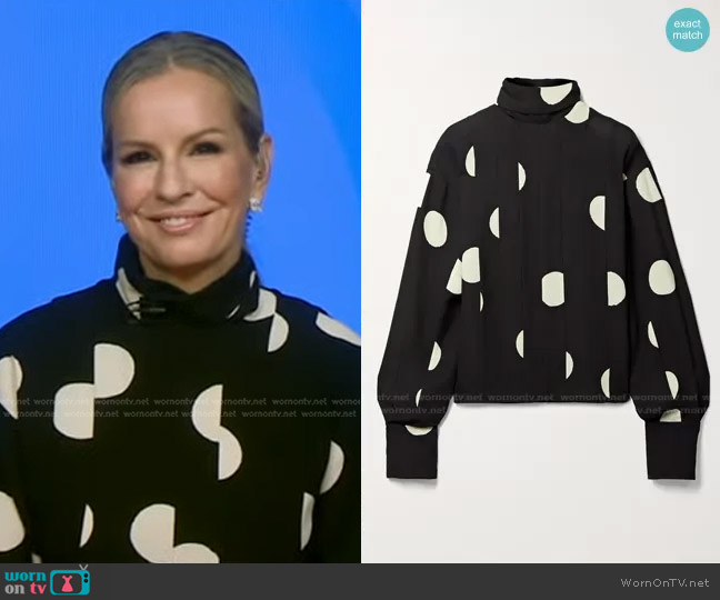 Paneled Polka-Dot Georgette Blouse by Proenza Schouler worn by Dr. Jennifer Ashton on Good Morning America