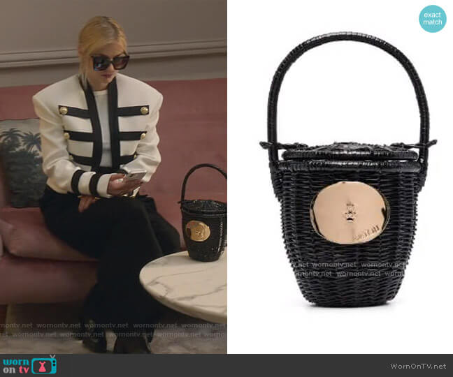 Woven Bucket Bag by Patou worn by Camille Razat on Emily in Paris worn by Camille (Camille Razat) on Emily in Paris