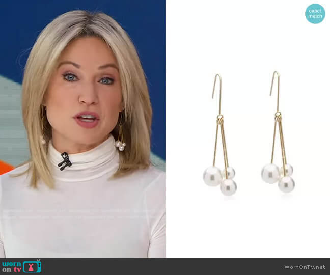 Pearl Drops by Accessory Concierge worn by Amy Robach  on Good Morning America
