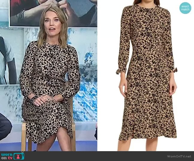 WornOnTV: Savannah’s beige spotted dress on Today | Savannah Guthrie ...