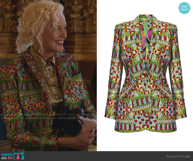 Exclusive Judy Carnaval Blazer by Rianna + Nina worn by  Ellen Von Unwerth on Emily in Paris