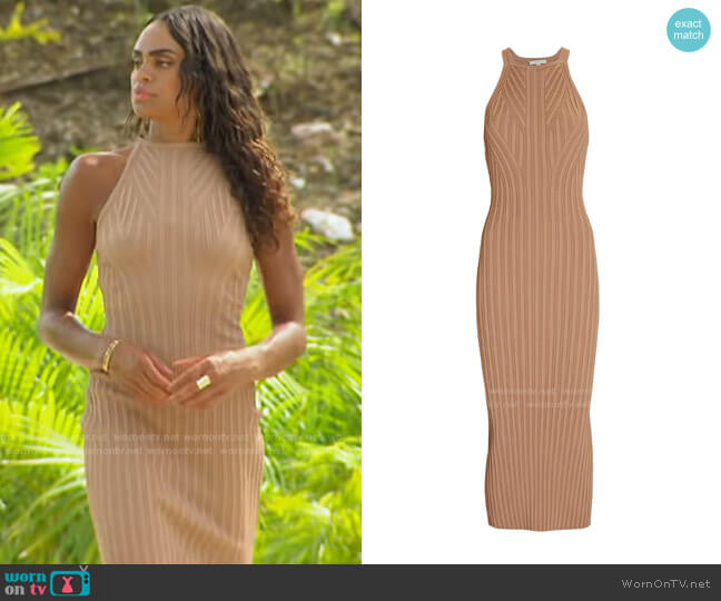 Rib Knit Midi Tank Dress by The Sei worn by Michelle Young on The Bachelorette