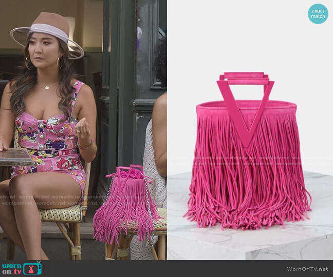 RV Fringe Bag by Roger Vivier worn by Mindy Chen (Ashley Park) on Emily in Paris