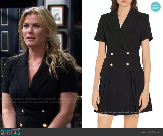Rossa Tweed Dress by Sandro worn by Sami Brady (Alison Sweeney) on Days of our Lives