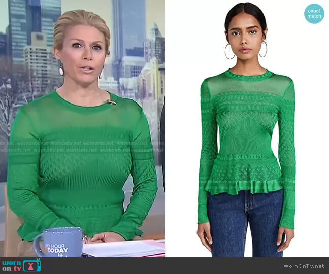 Ruffled knit Pullover by Paco Rabanne worn by Jill Martin on Today