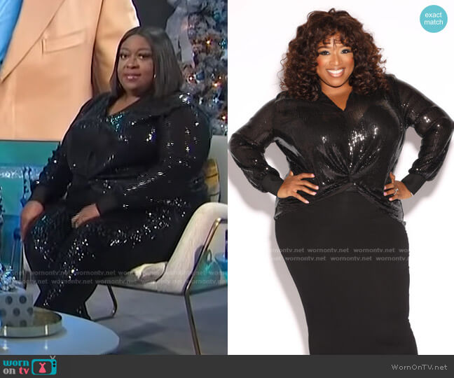 Sequin Me Top by Eleven 60 worn by Loni Love  on E! News