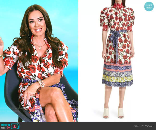 Silva Floral Dress by Alice + Olivia worn by Kyle Richards  on The Real Housewives Ultimate Girls Trip