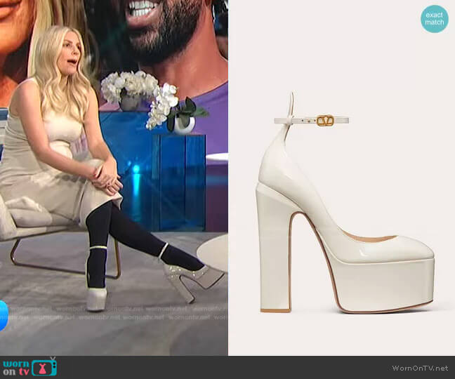 Tan-Go Platform Sandals by Valentino worn by Morgan Stewart  on E! News
