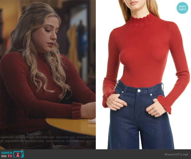 Scalloped Neck Sweater by Ted Baker worn by Betty Cooper (Lili Reinhart) on Riverdale