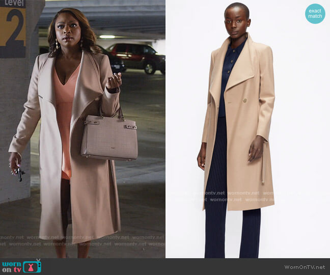 Rose Coat by Ted Baker worn by Jill (Naturi Naughton) on Queens