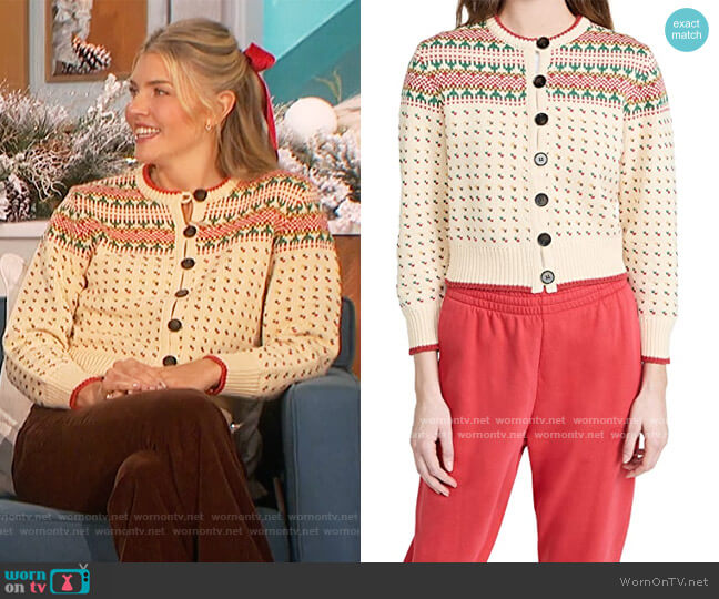 The Vintage Cardigan by The Great worn by Amanda Kloots  on The Talk