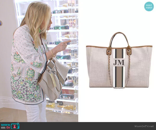 Customized The Lily Canvas Weekend Jumbo Bag by Lily and Bean worn by Kathy Hilton on Paris in Love