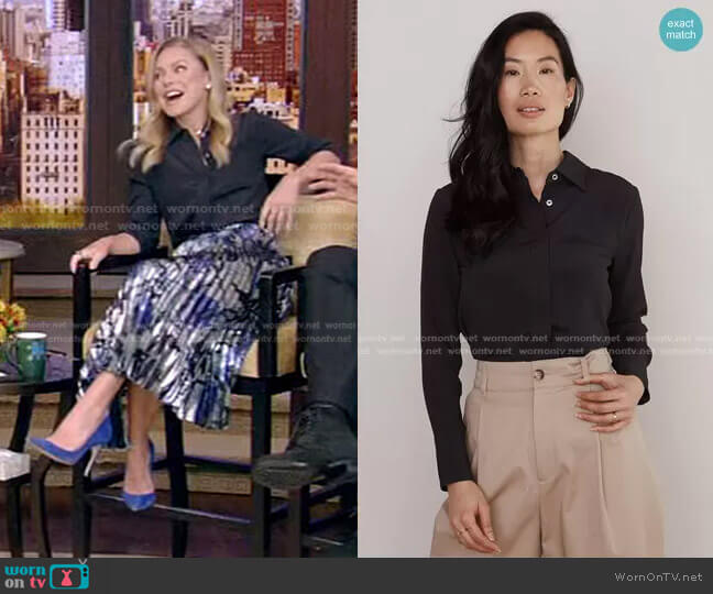 The Simone Blouse by Numi worn by Kelly Ripa on Live with Kelly and Ryan