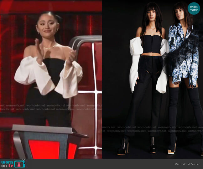 Spring 2021 Collection by Vera Wang worn by Ariana Grande  on The Voice