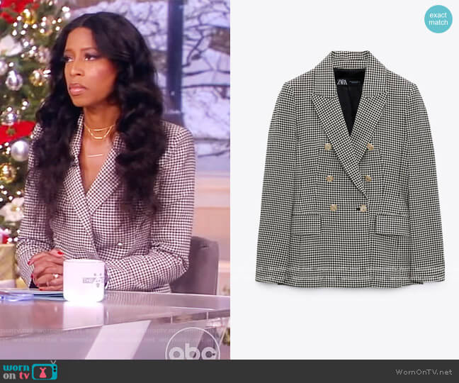 Textured Double Breasted Blazer by Zara worn by Mia Love on The View