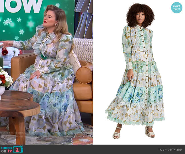 Rhythm Scalloped Dress by Zimmermann worn by Kelly Clarkson  on The Kelly Clarkson Show
