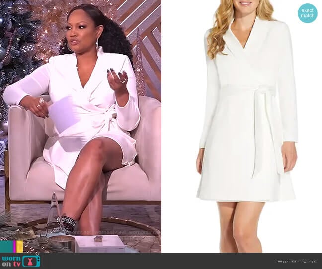 Tuxedo Dress by Adrianna Papell worn by Garcelle Beauvais  on The Real