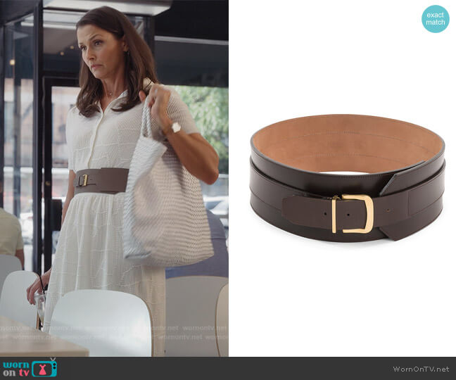 Leather Corset Belt by Agnona worn by Bridget Moynahan on And Just Like That