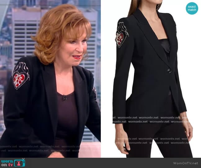 Beaded & Embroidered Heart Blazer by Alexander McQueen worn by Joy Behar on The View