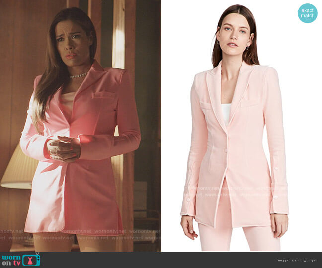 Peak Lapel Shirt Jacket by Alexander Wang worn by Cristal Jennings (Daniella Alonso) on Dynasty