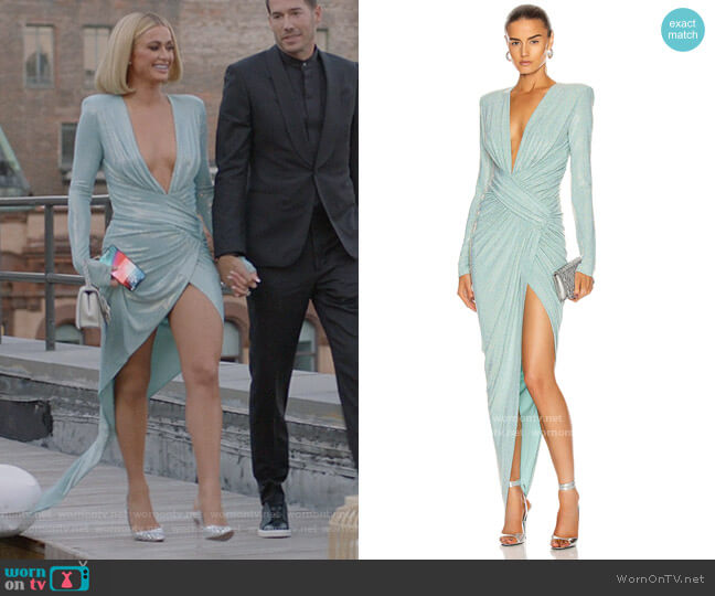 Microcrystal Plunging Maxi Dress by Alexandre Vauthier worn by Paris Hilton  on Paris in Love