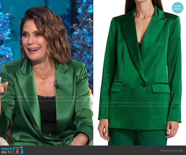 Justin Double-Breasted Blazer by Alice + Olivia worn by Teri Hatcher on E! News Daily Pop