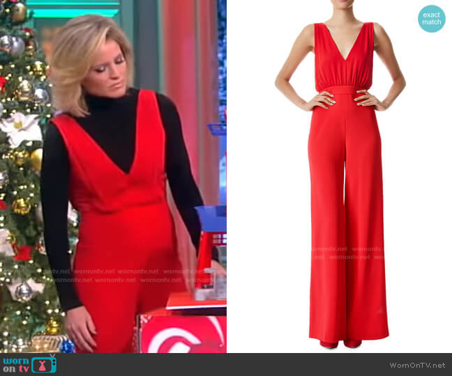 WornOnTV: Sara’s red v-neck jumpsuit on The View | Sara Haines ...