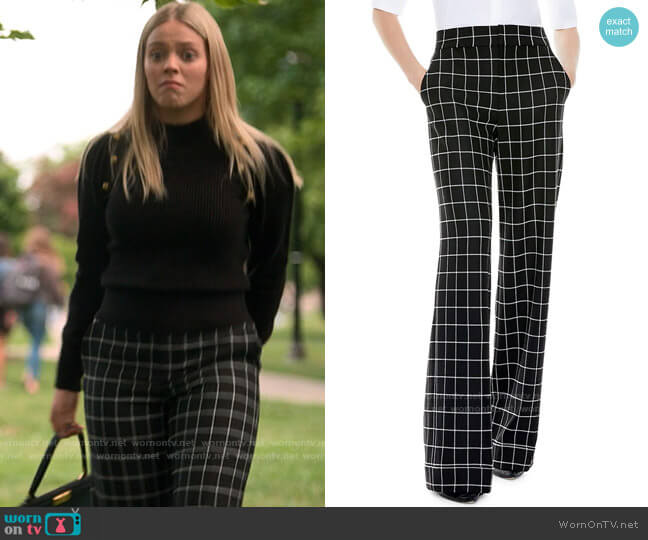 Alice + Olivia Dylan Windowpane Pants worn by Leighton Murray (Reneé Rapp) on The Sex Lives of College Girls