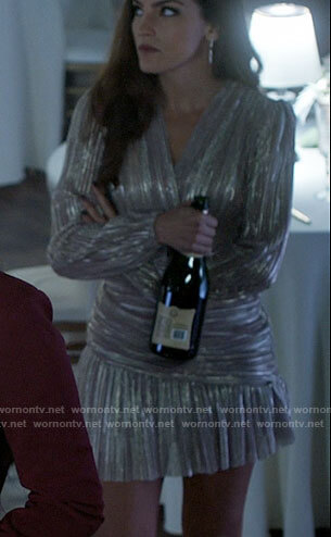 Allegra's metallic long sleeved dress on The Flash