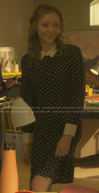 Amber’s polka dot dress on Guilty Party