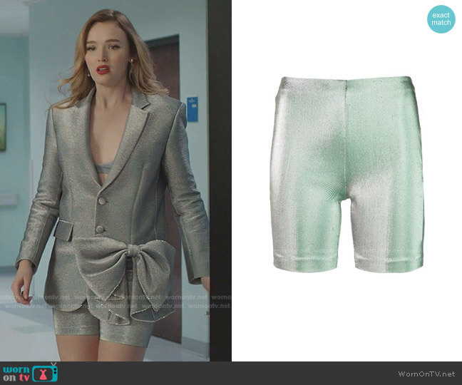 Metallic Cycling Shorts by Area worn by Kirby Anders (Maddison Brown) on Dynasty