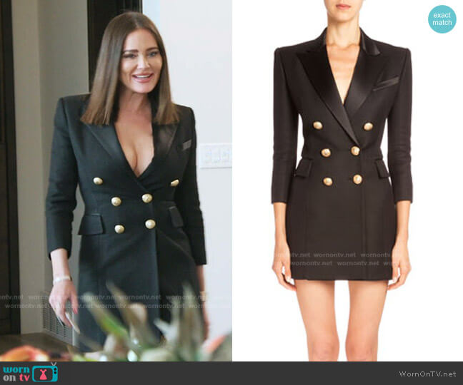 Pique-Knit Double-Breasted Blazer Dress by Balmain worn by Meredith Marks  on The Real Housewives of Salt Lake City