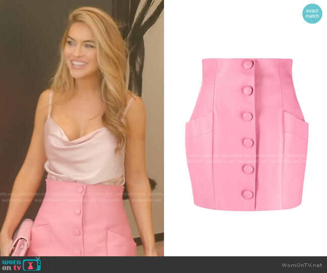 Button-Up High-Waisted Skirt by Balmain worn by Chrishell Stause  on Selling Sunset