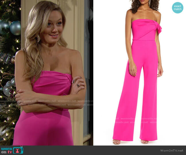 Black Halo Divina Jumpsuit worn by Abby Newman (Melissa Ordway) on The Young & the Restless