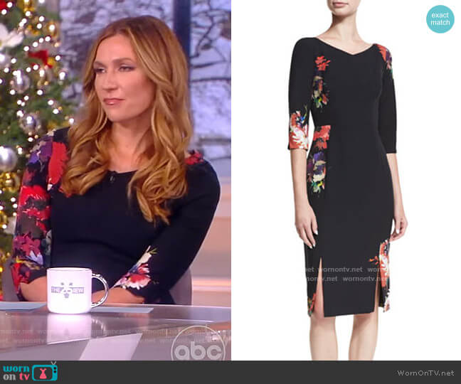 Prism Floral-Printed V-Neck Sheath Dress by Black Halo worn by Amanda Carpenter on The View