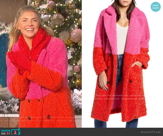 WornOnTV: Amanda’s pink colorblock fur coat on The Talk | Amanda Kloots ...