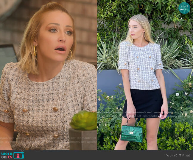 Chanel Tweed Shirt by Blush Bella worn by Mary Fitzgerald  on Selling Sunset