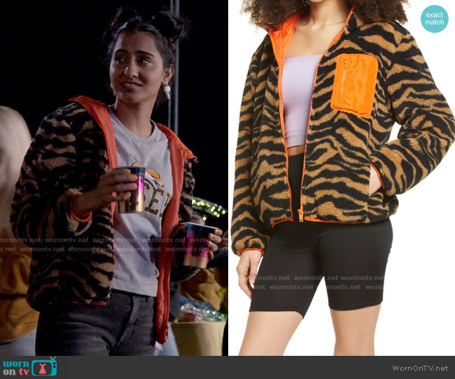 BP Faux Shearling Jacket worn by Bela Malhotra (Amrit Kaur) on The Sex Lives of College Girls