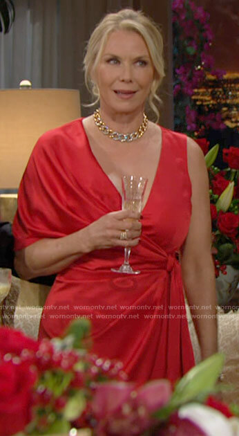 Brooke's red Christmas dress on The Bold and the Beautiful