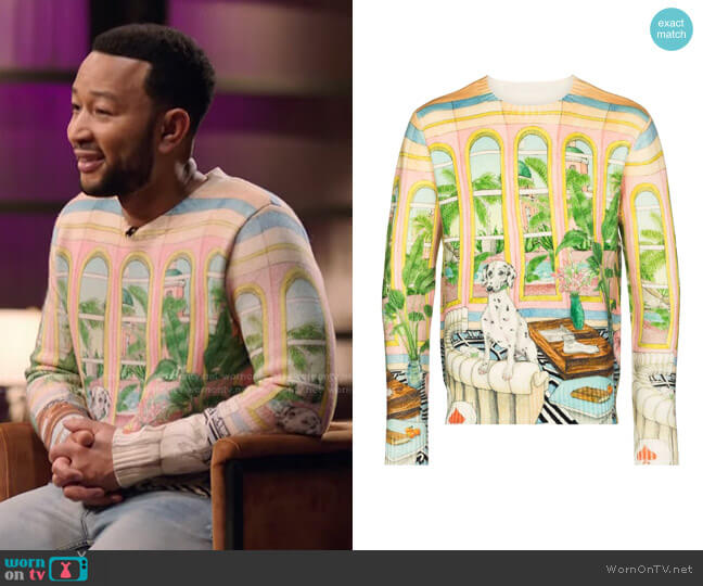 John Legend The Voice Patchwork Turtle Neck Sweater