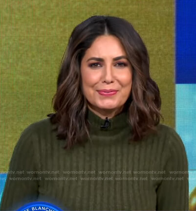 Cecilia's green ribbed sweater dress on Good Morning America