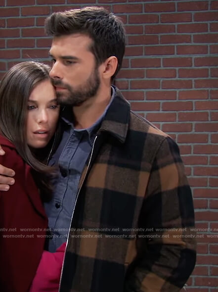 Chase’s brown plaid jacket on General Hospital