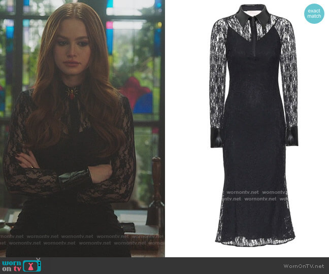 Lace Midi Dress by Christopher Kane worn by Cheryl Blossom (Madelaine Petsch) on Riverdale